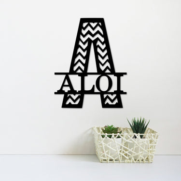 Chevron Monogram Sign | Split Letter Metal Last Name Sign |Custom Metal Sign | Front Door Sign | Personalized Gift |
